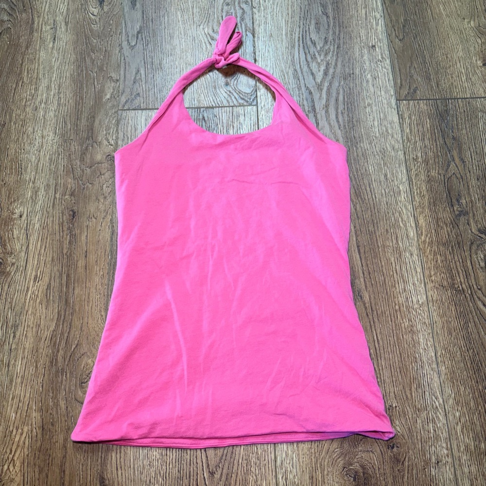 Merona Hot Pink Halter Neck Tank Top Y2K Womens Size Small Boho